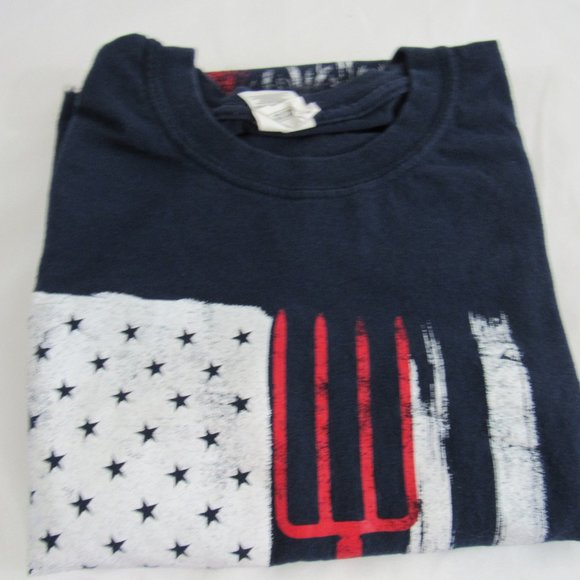 Men's XL Red White Blue, Stars Stripes, Patriotic Heavy Cotton T-Shirt, Gildan - Picture 5 of 6